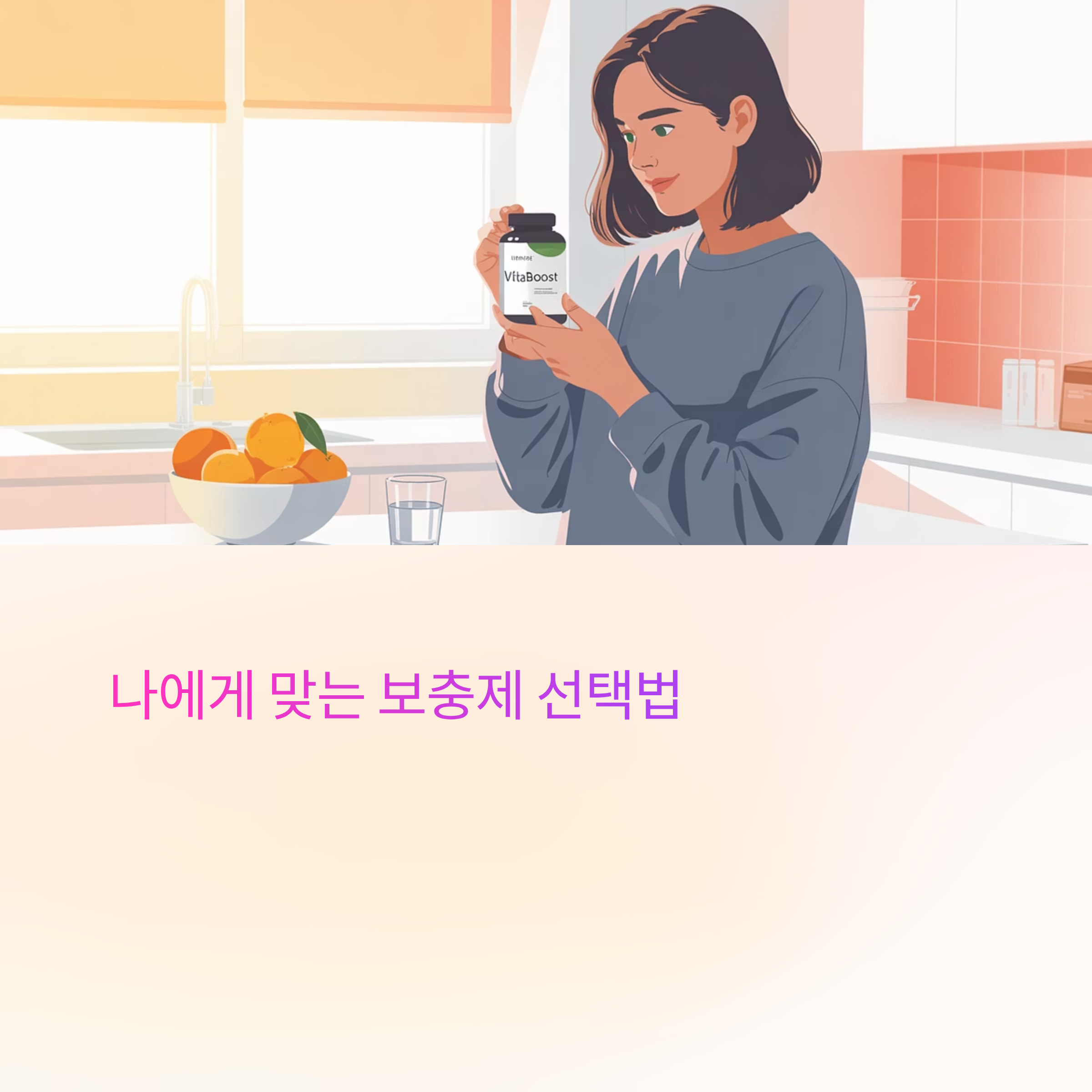 나에게 맞는 보충제 선택법
