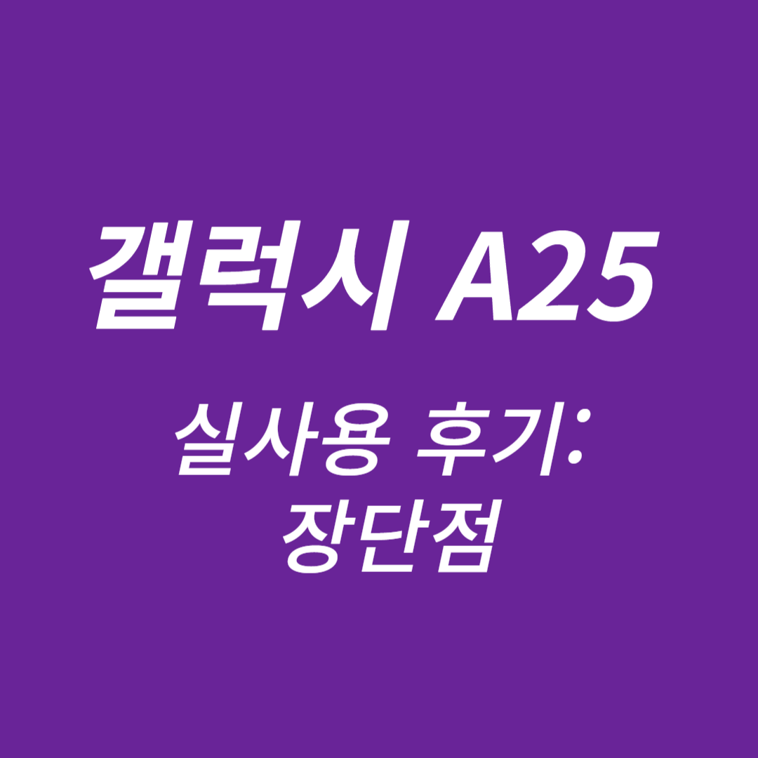 갤럭시 A25 실사용 후기:장단점