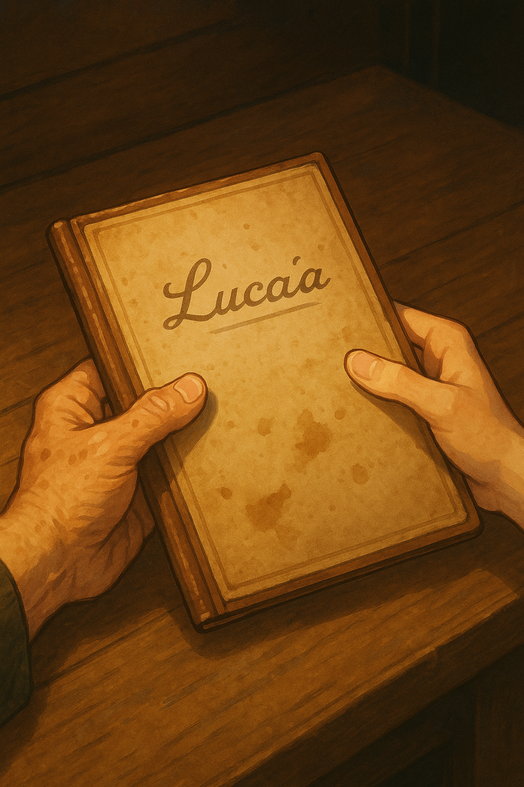 메뉴판을 아들에게 건네는 아버지의 손