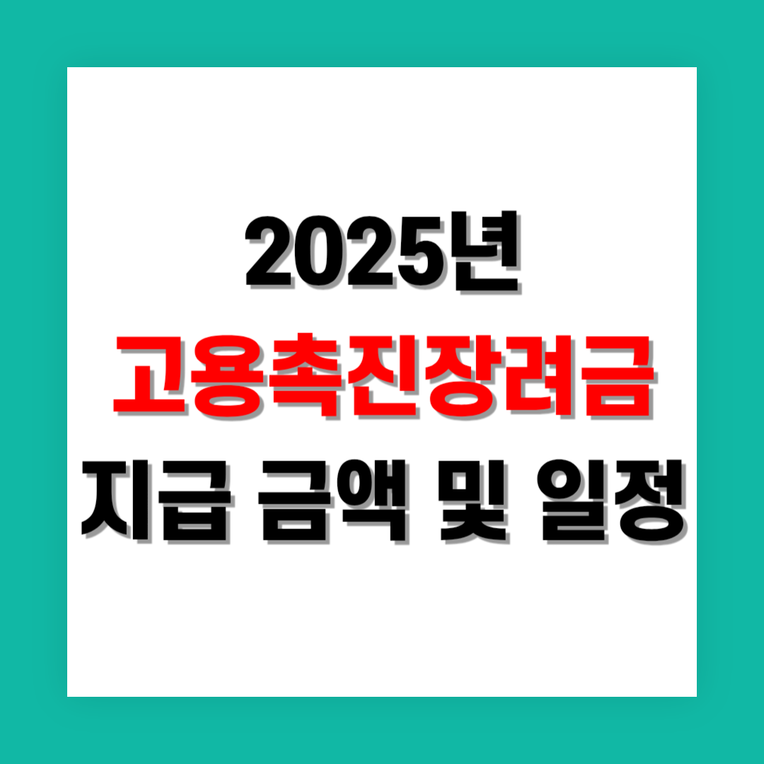 고용촉진장려금 지급 금액 및 일정 확인
