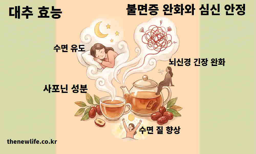 대추 효능 불면증 완화 심신 안정