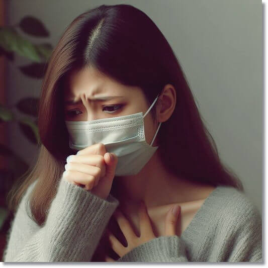 호흡기 질환이 있는 젊은 여성