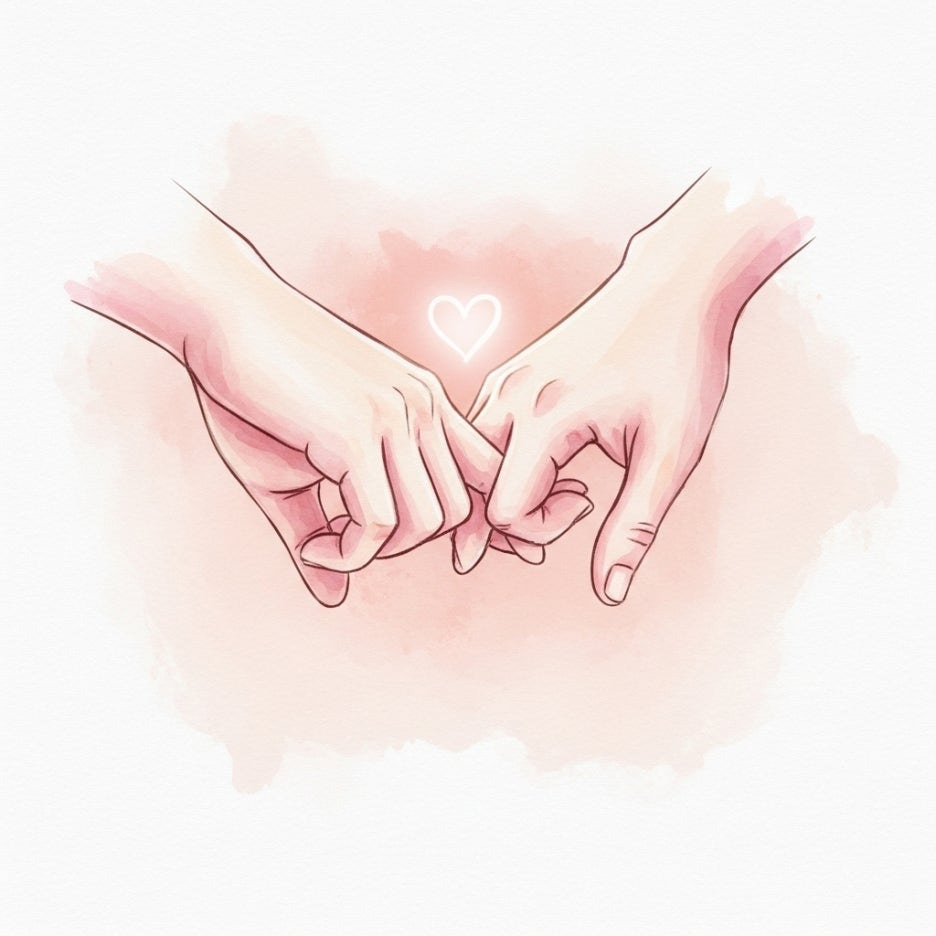 서로의 손을 부드럽게 맞잡은 따뜻한 모습