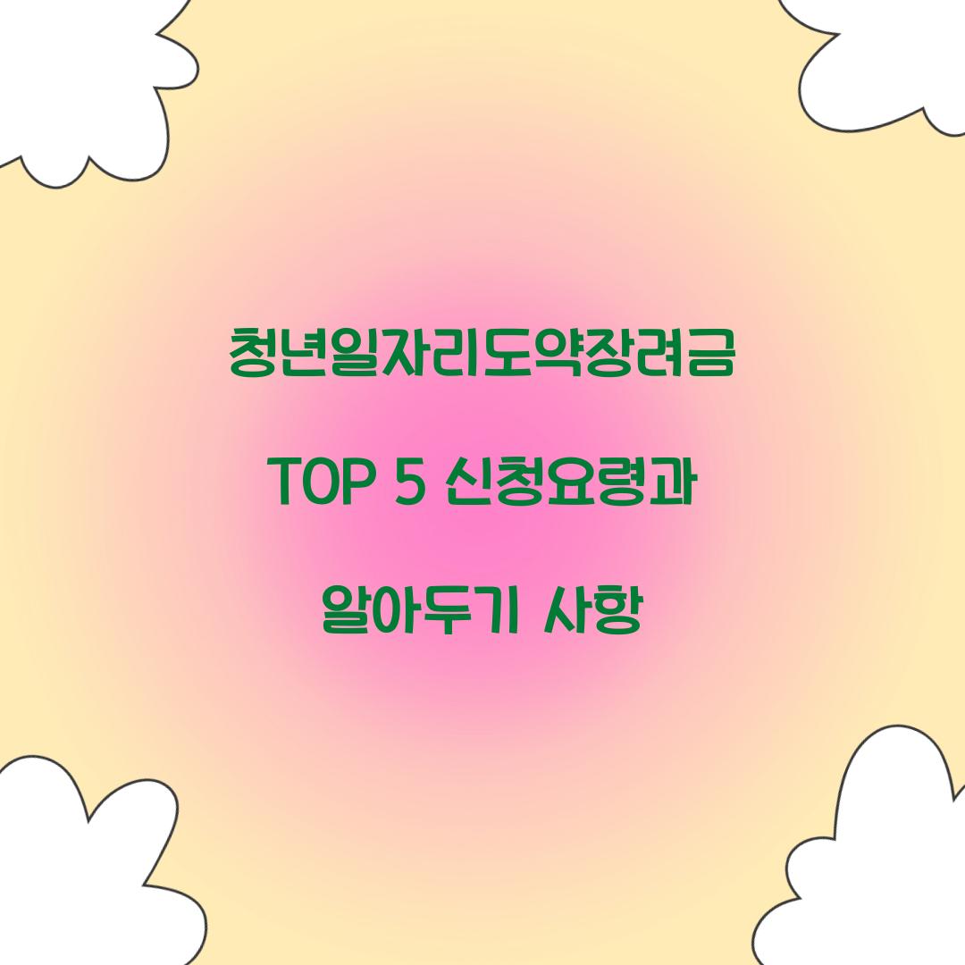 청년일자리도약장려금