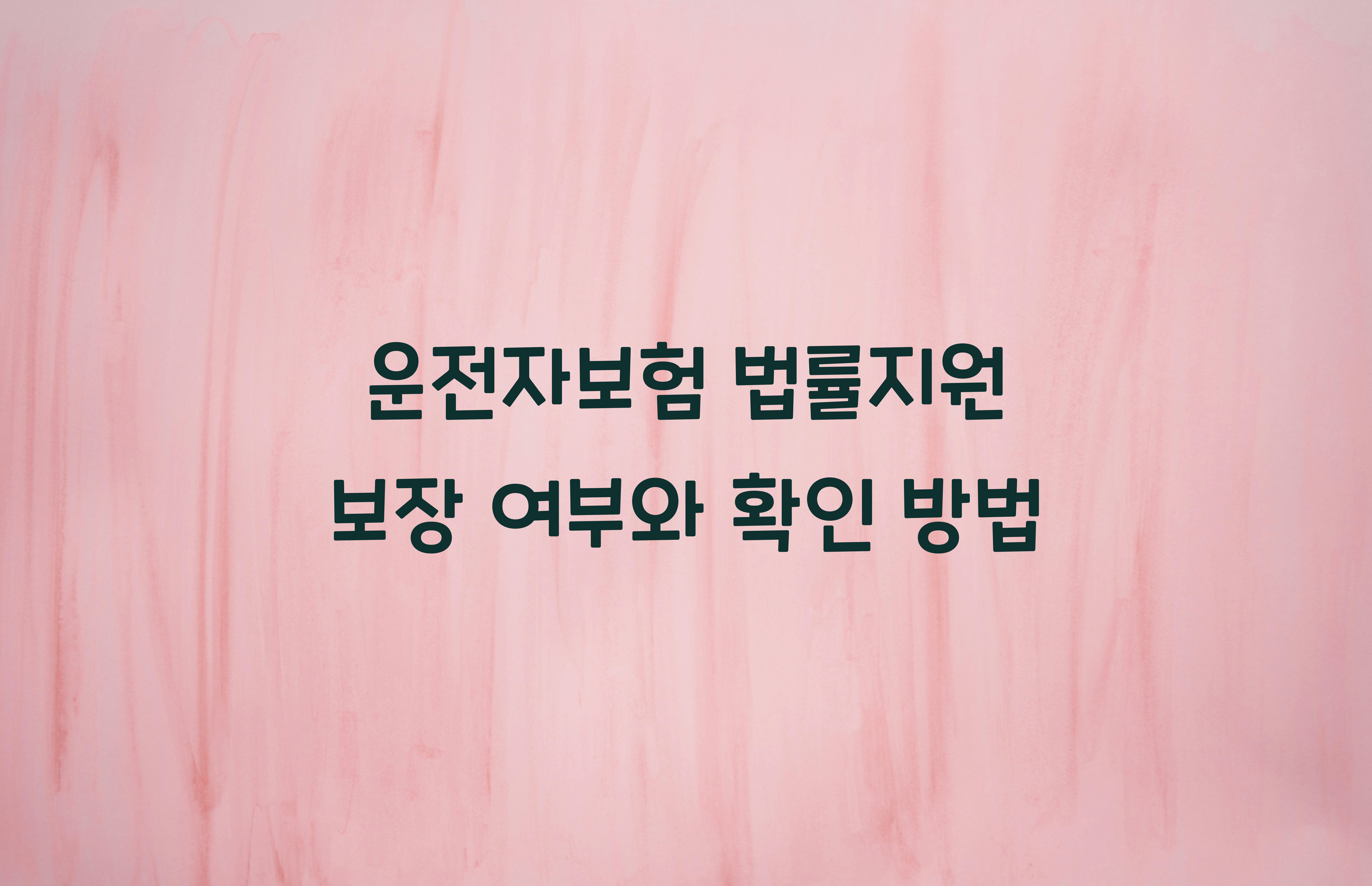 운전자보험 법률지원 보장 여부