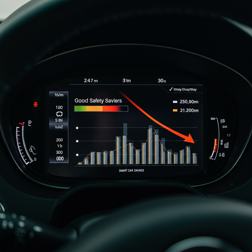 스마트 자동차 보험 대시보드와 보험료 절감 그래프 이미지