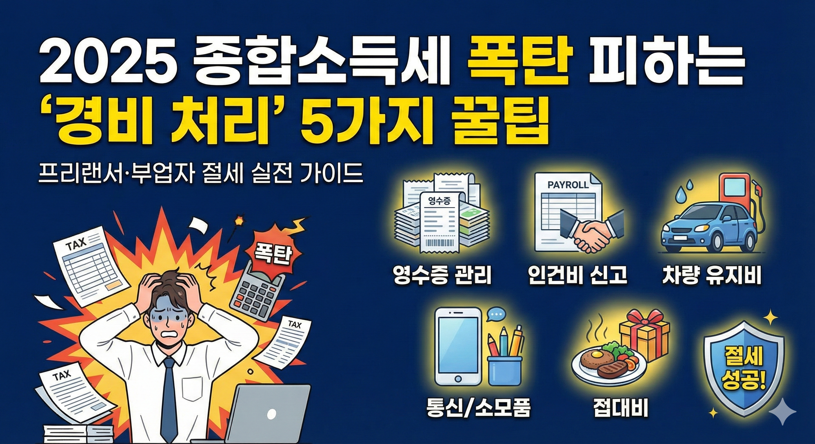 2025 종합소득세 폭탄 피하는 '경비 처리' 5가지 꿀팁 — 프리랜서·부업자 절세 실전 가이드