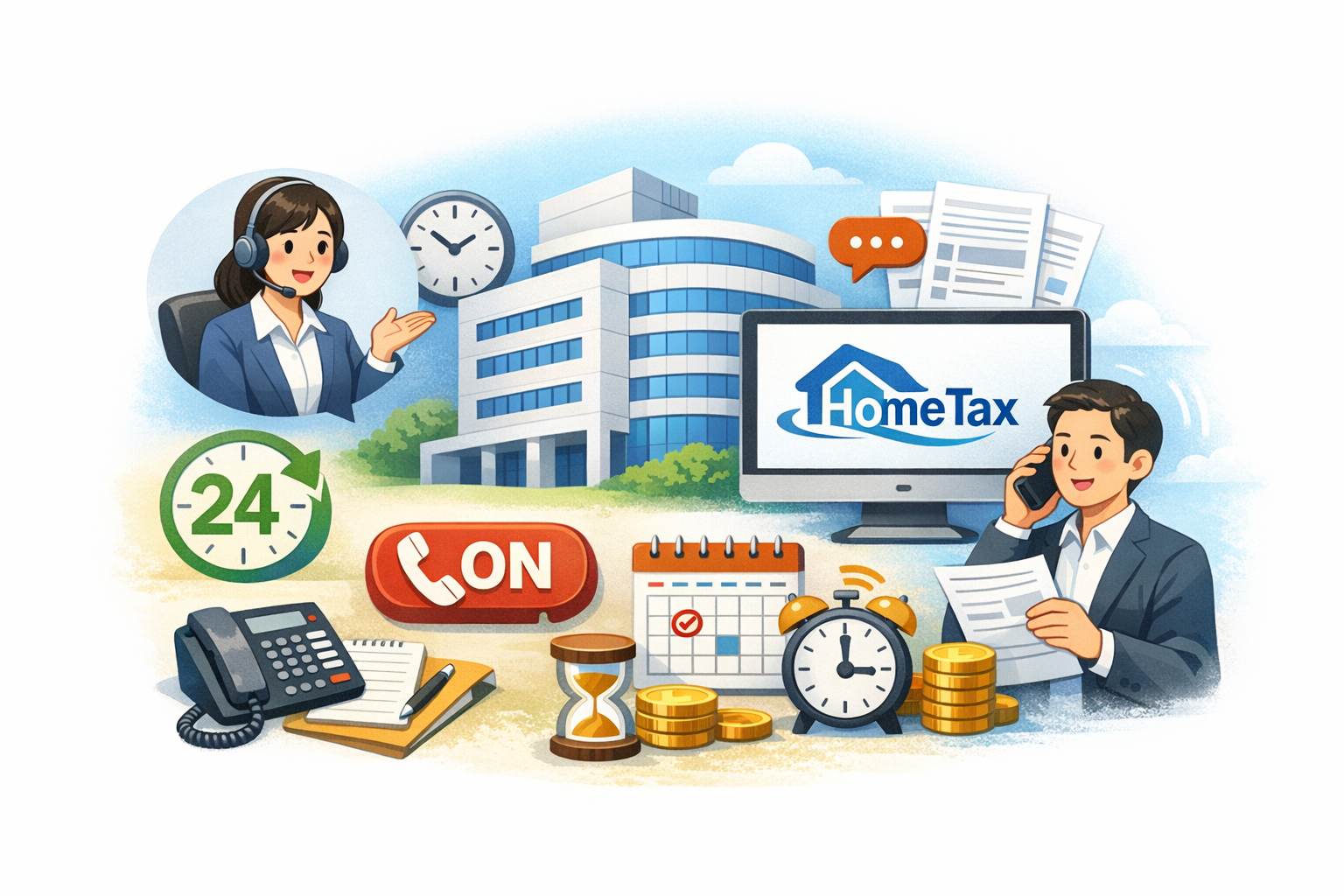 국세청 홈택스 고객센터 전화번호 총정리｜상담원 연결시간&middot;운영시간 한눈에 관련 사진