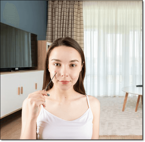 얼굴 피부염ㅇ이 있는 여성