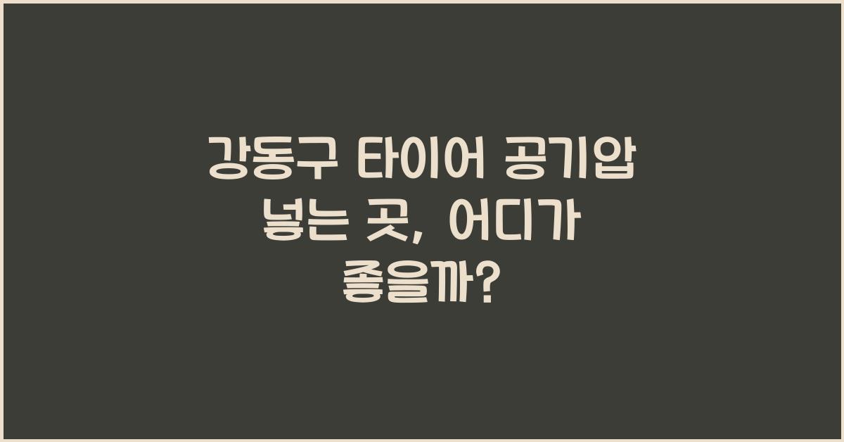 강동구 타이어 공기압 넣는 곳