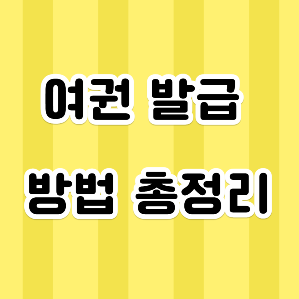 여권 발급 방법 총정리