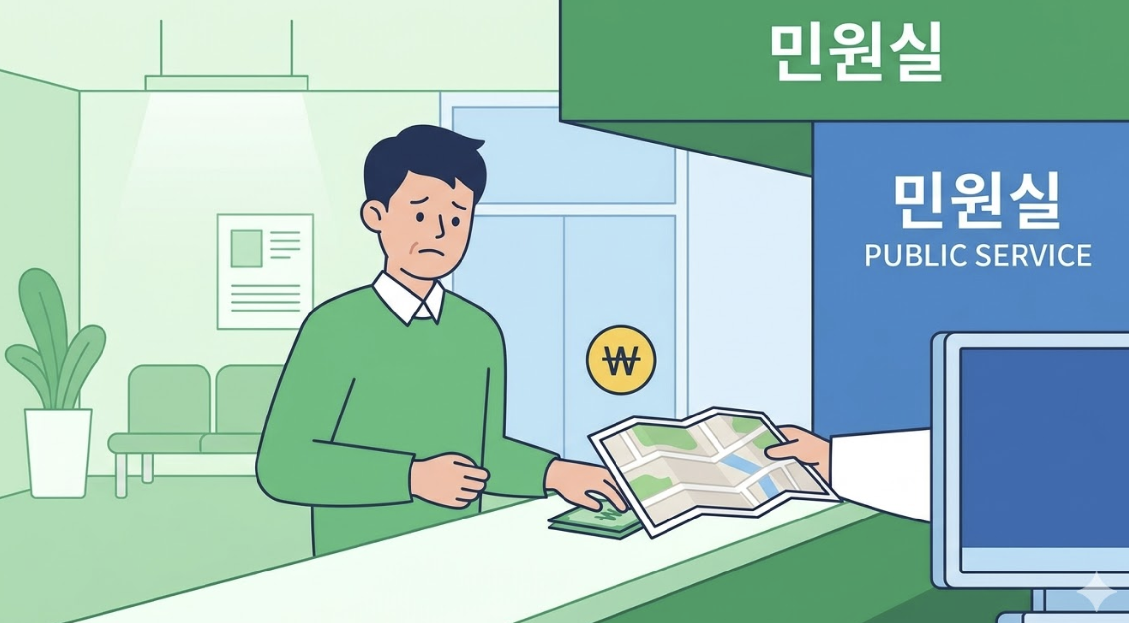 지적도 열람하는 모습의 이미지