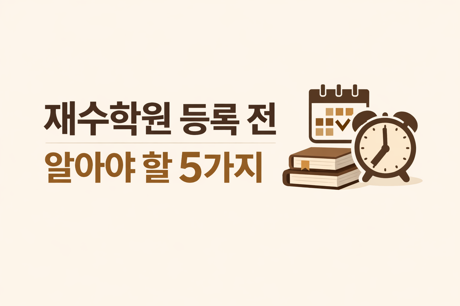 재수학원 등록전 알아야할 5가지