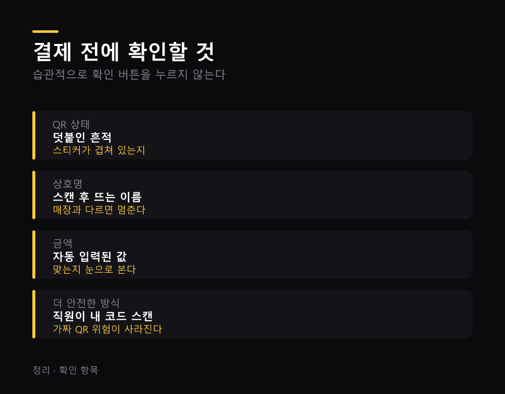 결제 전에 확인할 것