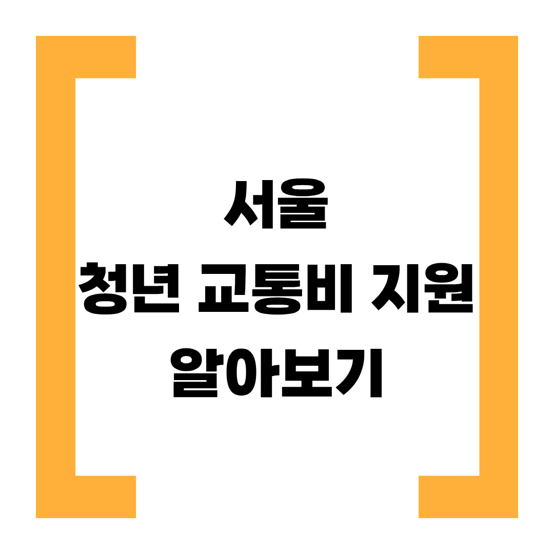 서울 청년 교통비 지원