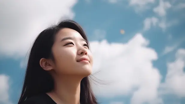 푸른하늘-보는사람