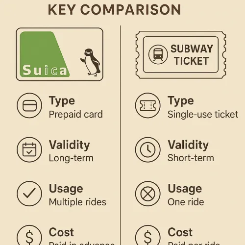 도쿄 교통 패스 비교 인포그래픽-Suica Pasmo 도쿄 서브웨이 티켓 차이-Tokyo Subway Ticket vs Suica Pasmo Comparison Infographic