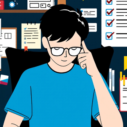 자격증 취득 준비 일러스트 이미지