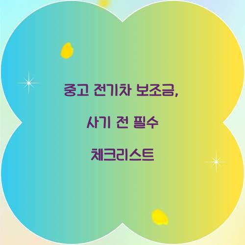 중고 전기차 보조금