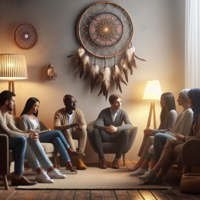 사람이 꿈에 대해 이야기하며 편안하게 누워있는 장면입니다.