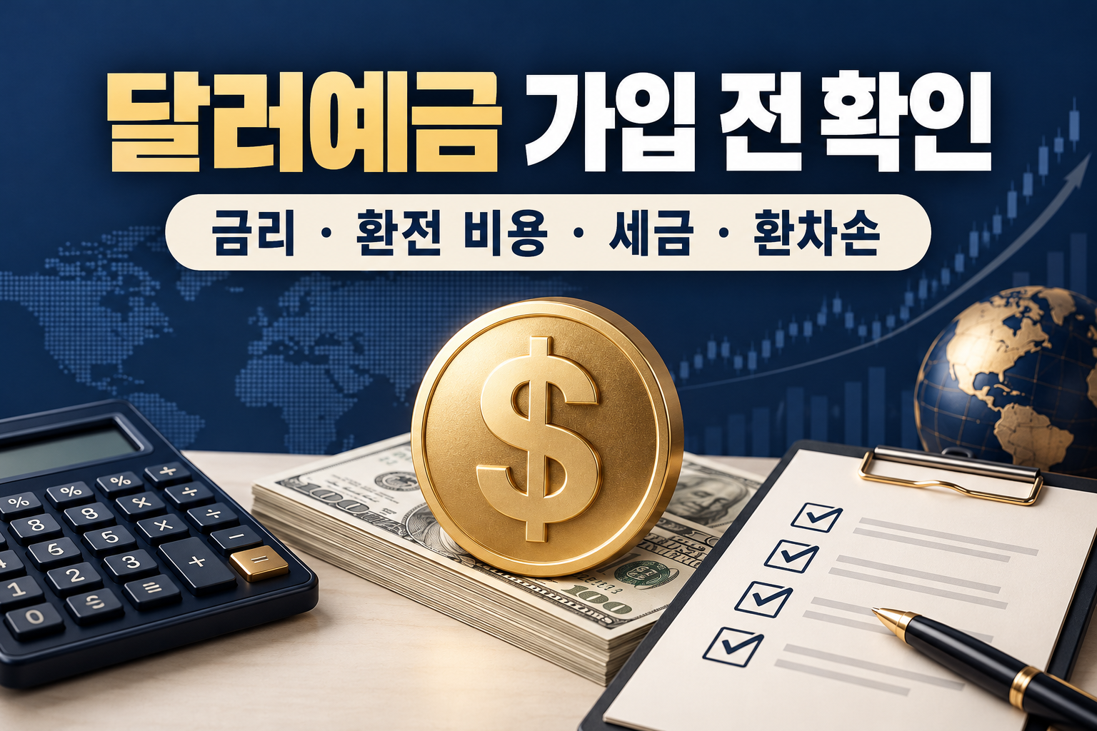 달러예금 가입 전 확인할 것 - 금리&middot;환전 비용&middot;세금&middot;환차손 비교