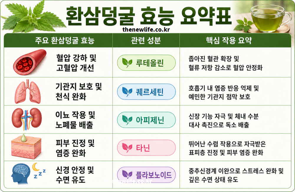 환삼덩굴 효능 요약표