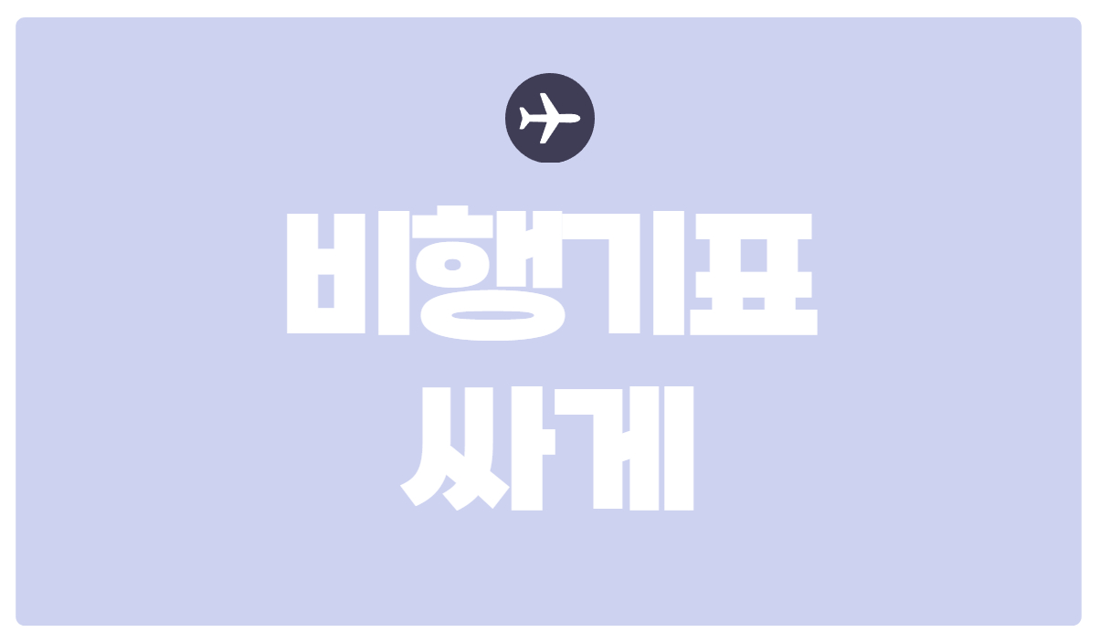 비행기표 싸게