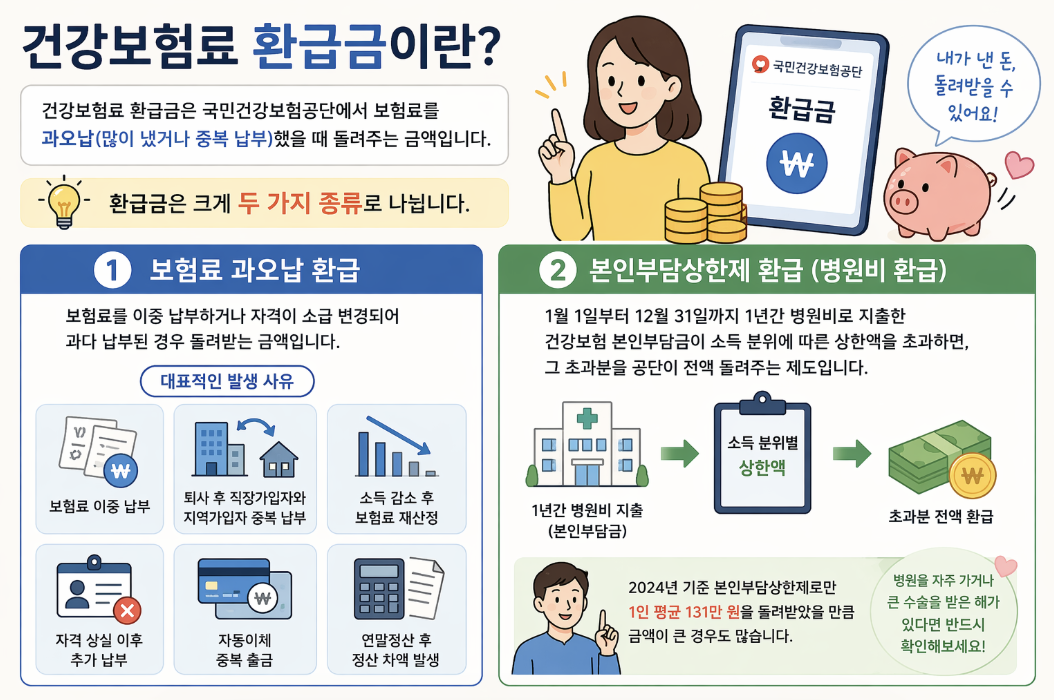 건강보험료 환급금 조회 신청 방법 모바일 앱 확인 인포그래픽