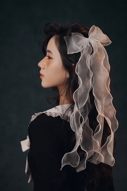 리본 헤어 액세서리 코디 컷