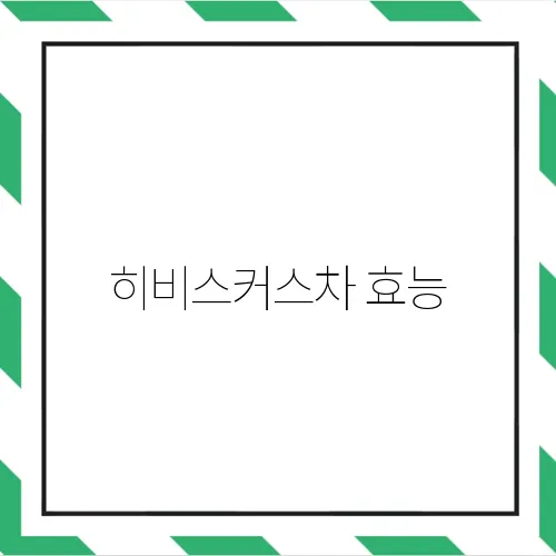 히비스커스차 효능