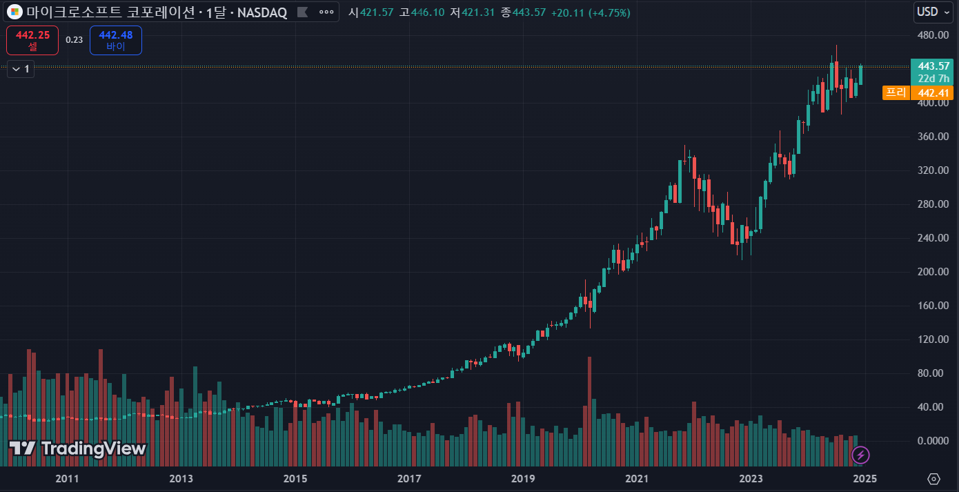 마이크로소프트 가격 차트