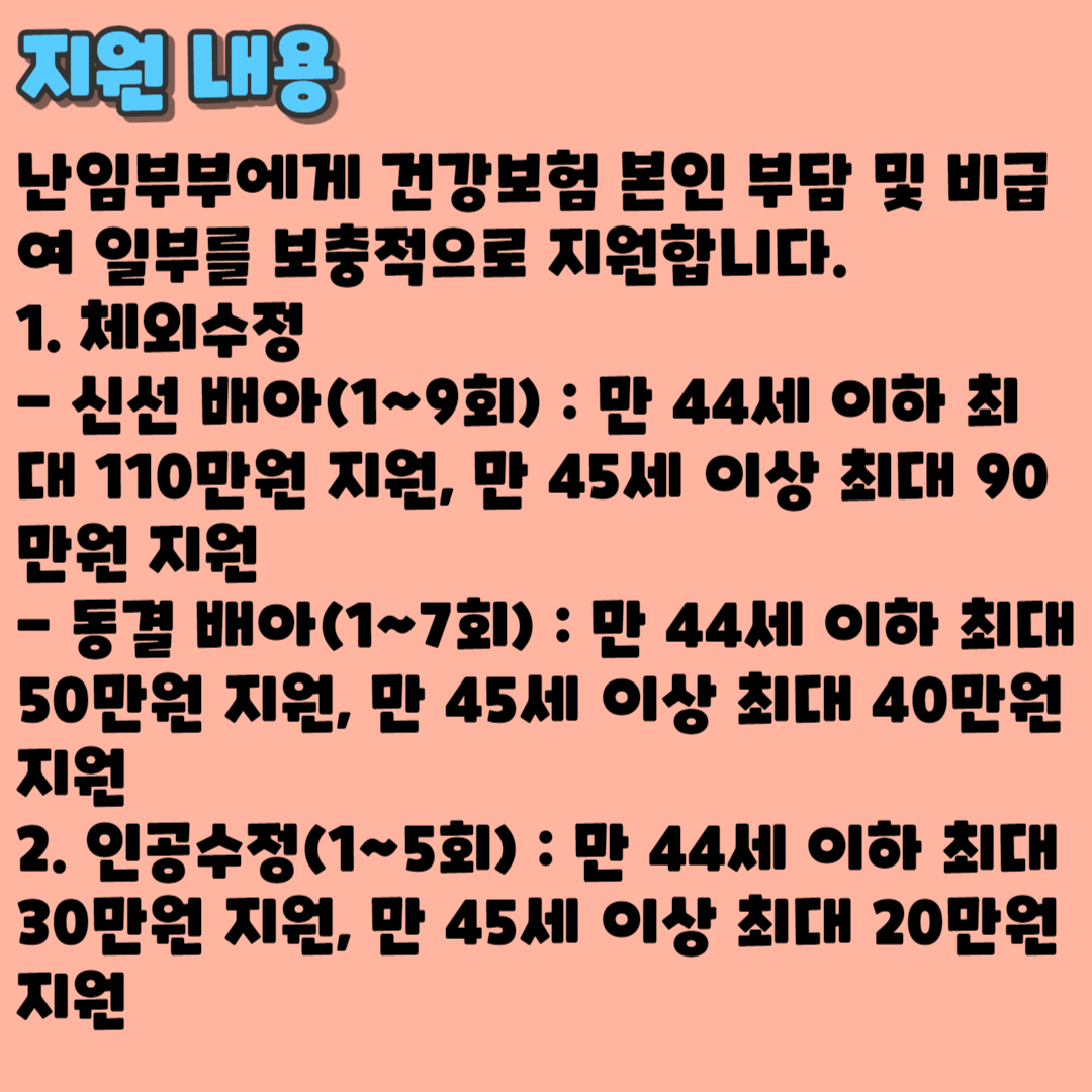 2023 난임부부 시술비 지원