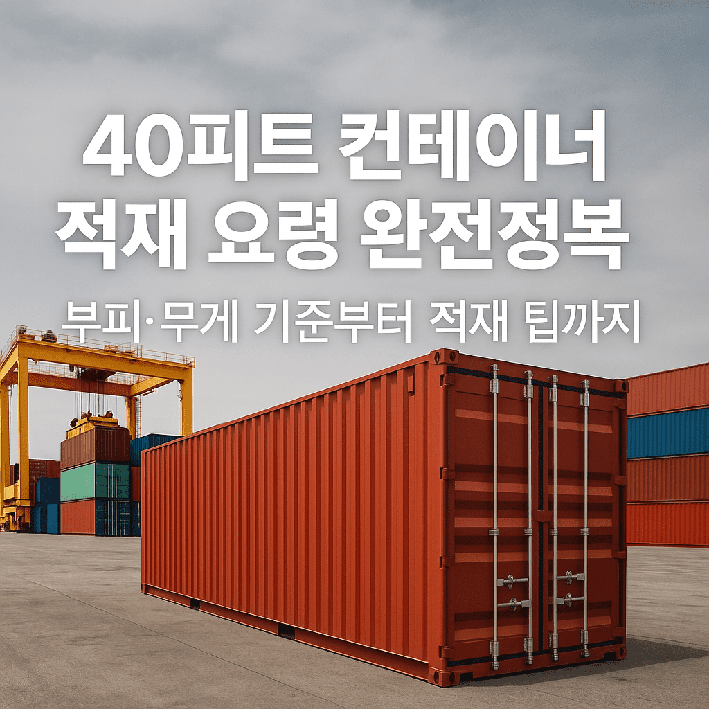 40피트 컨테이너 적재 요령 완전정복: 부피·무게 기준부터 적재 팁까지