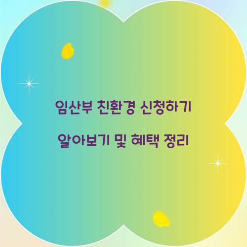 임산부 친환경 신청하기