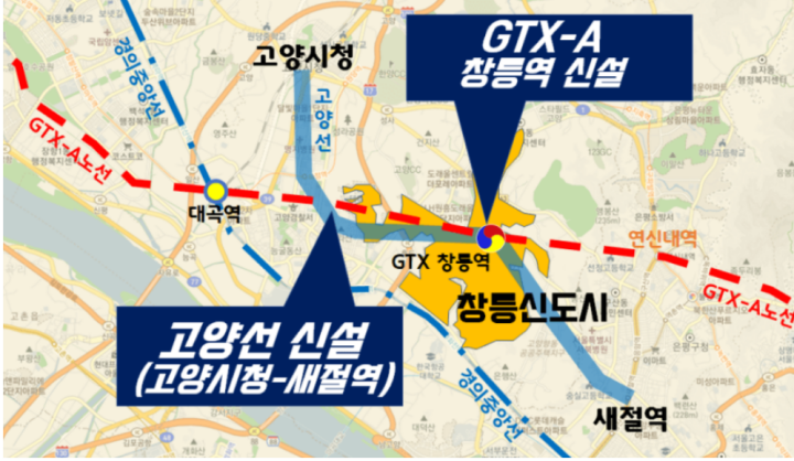 GTX A 노선 창릉역 신설