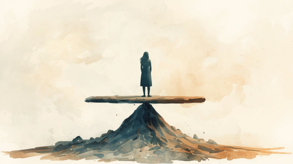 죄책감을 완전히 무시하면 무책임으로 흐를 수 있습니다. 반대로 지나치게 붙들면 자기 비난에 갇히게 됩니다.
균형은 “내가 잘못했음을 인정하면서도 그 안에서 배움을 찾는 것”입니다에 관한 그림입니다