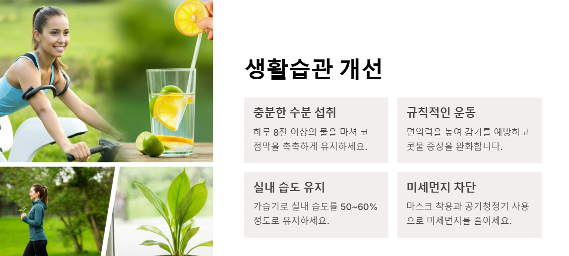 콧물 예방을 위한 생활습관 개선