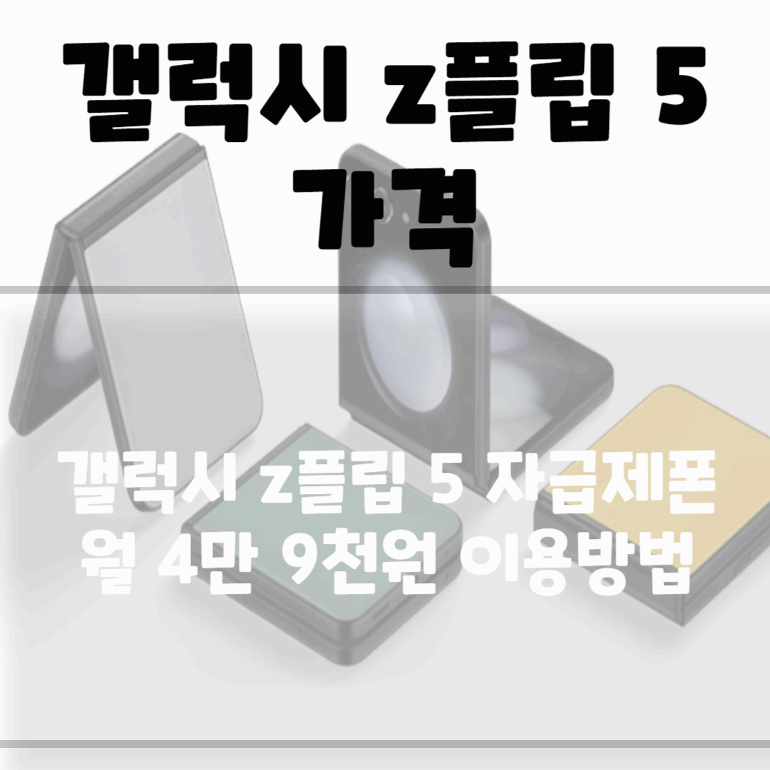 갤럭시 z플립 5 가격&#44; 자급제 월 4만 9천원 사용방법 블로그 썸네일 사진
