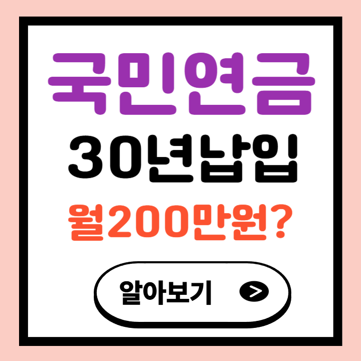 국민연금 30년납입 월200만원