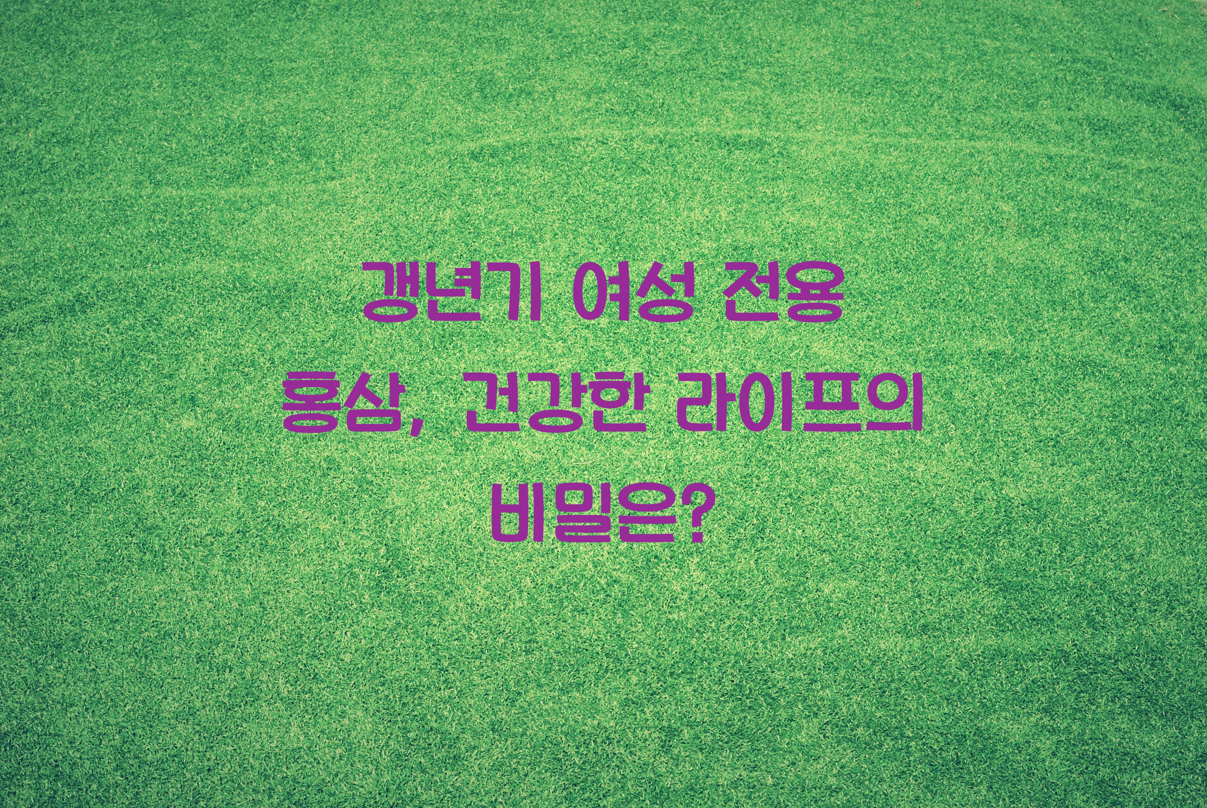 갱년기 여성 전용 홍삼