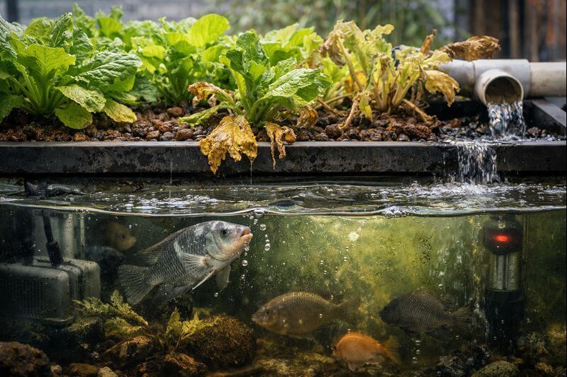 아쿠아포닉스 환경에서 식물과 물고기 균형이 무너지는 순간