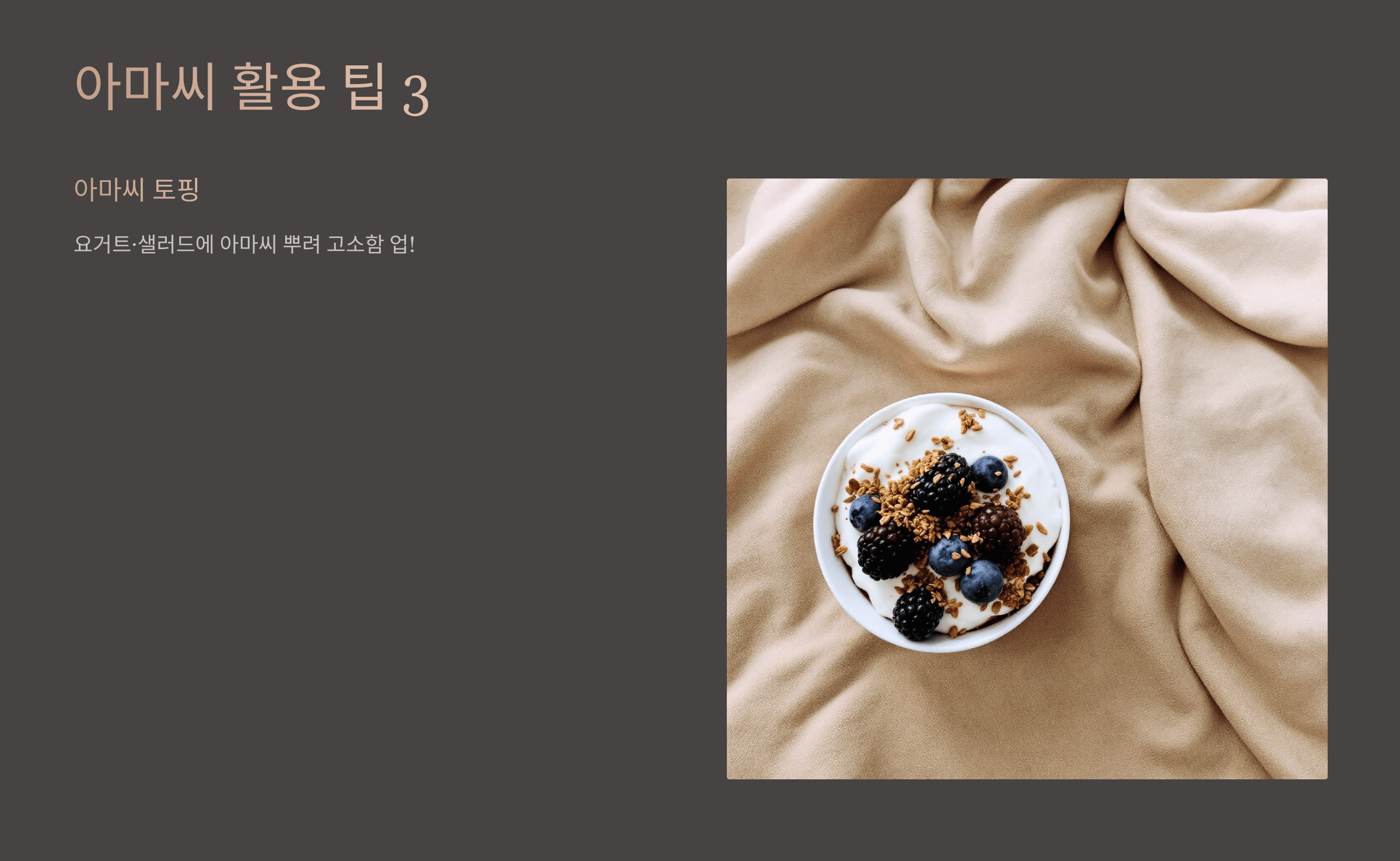 아마씨 사진입니다.