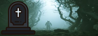 죽은 사람이 어두운 곳으로 걸어 가는 모습입니다.