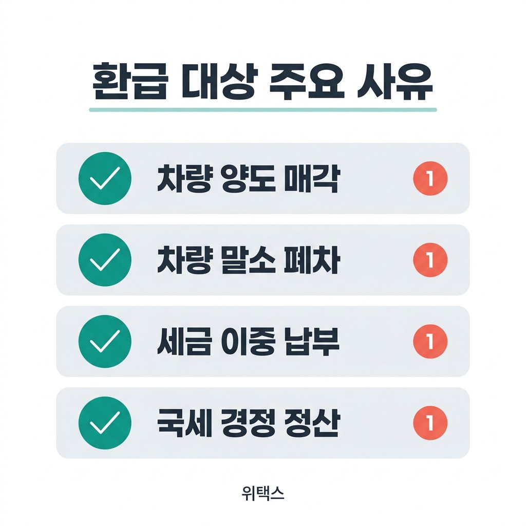 자동차세 환급 대상 주요 사유