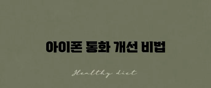 아이폰에서 음성 분리와 통화 소음 필터링하는 방법 안내입니다!