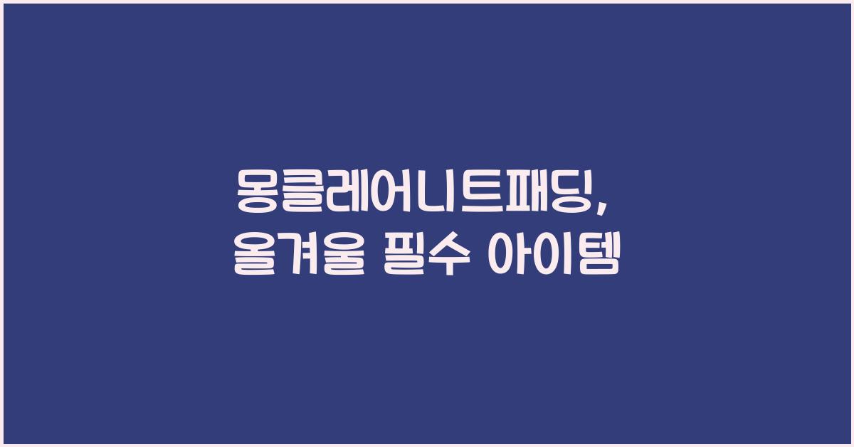 몽클레어니트패딩