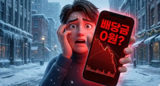 12월 배당주 샀는데 배당금 0원? 배당 기준일 미확인으로 놀란 모습의 일러스트