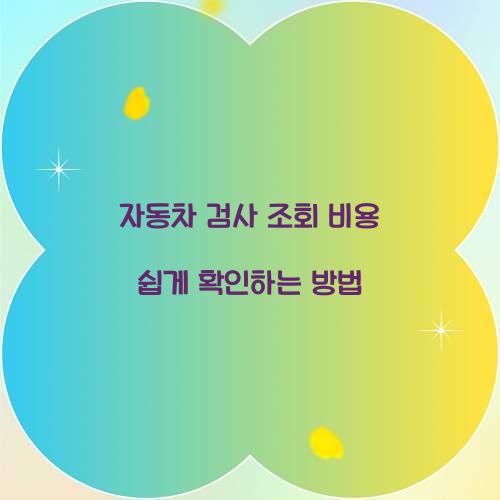 자동차 검사 조회 비용