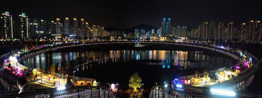 세종시 빛축제 이응교 전경