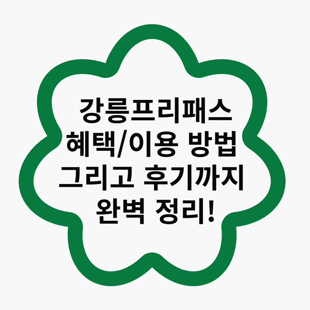 강릉프리패스: 주요 혜택, 이용 방법, 그리고 후기까지 완벽 정리!